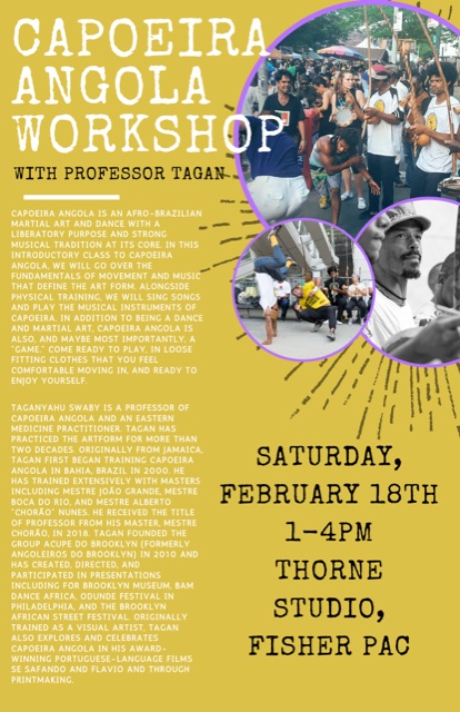 Capoeira Angola Workshop With Professor Taganyahu Swaby
