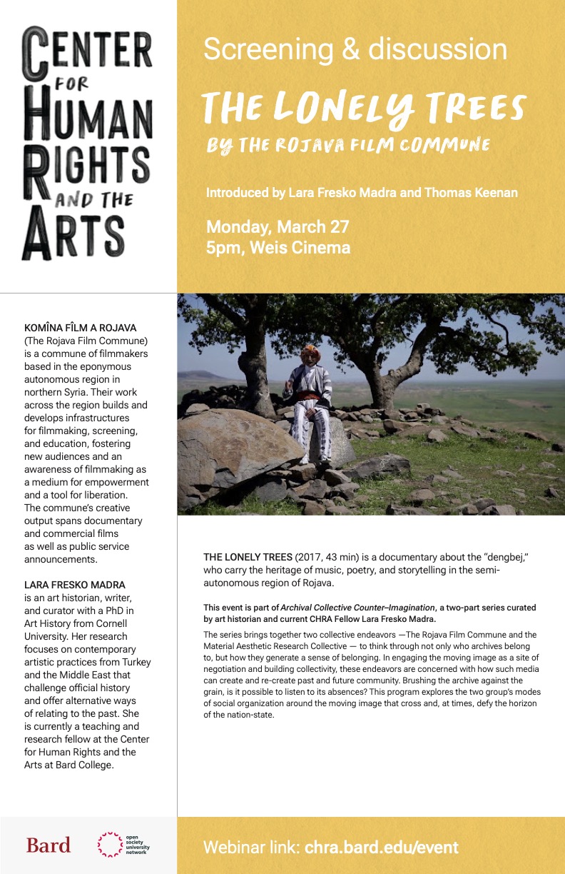 Visit https://chra.bard.edu/event/lonely-trees/