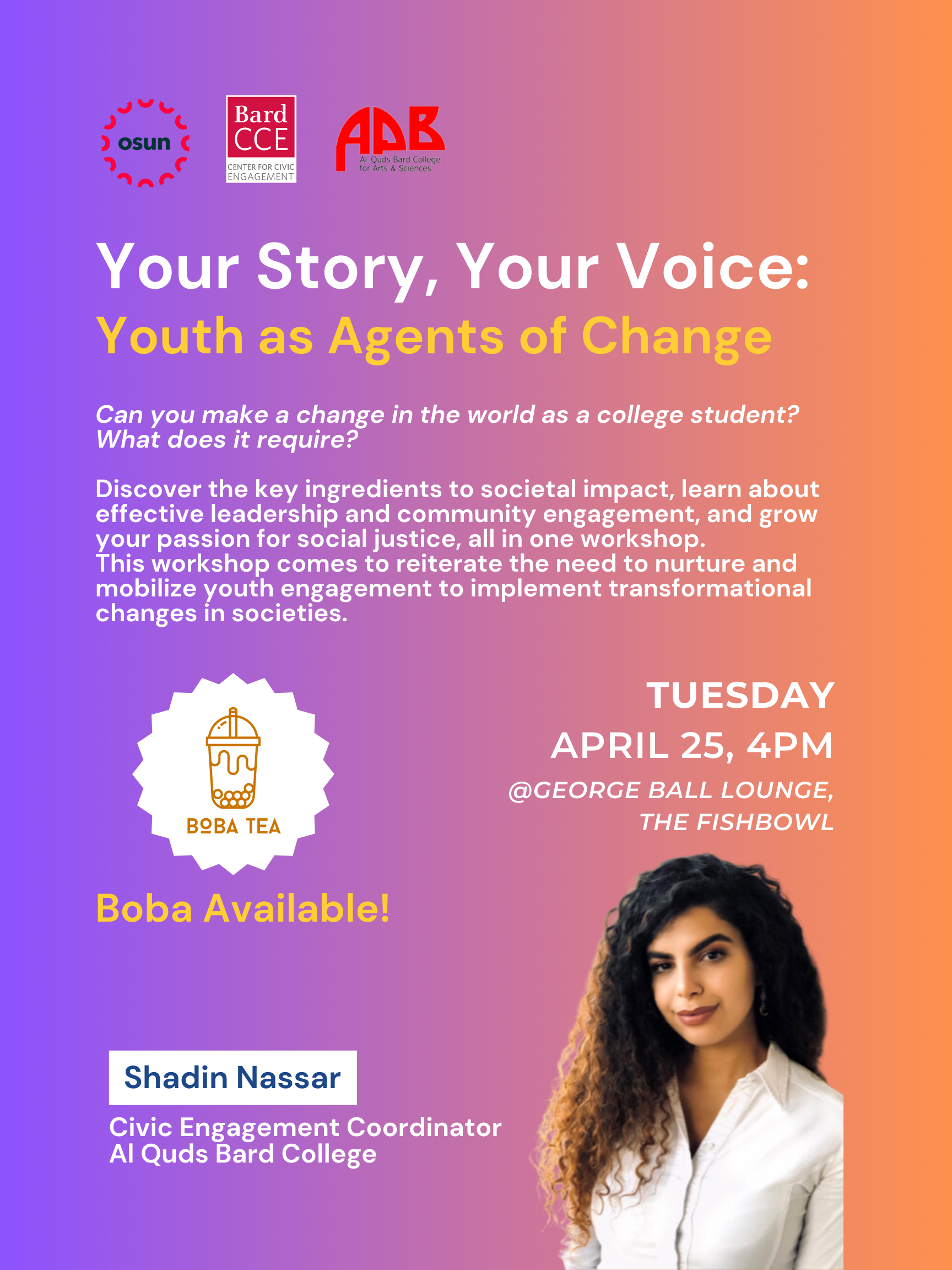 Boba Tea with Shadin&nbsp;Nassar, Al Quds Bard College