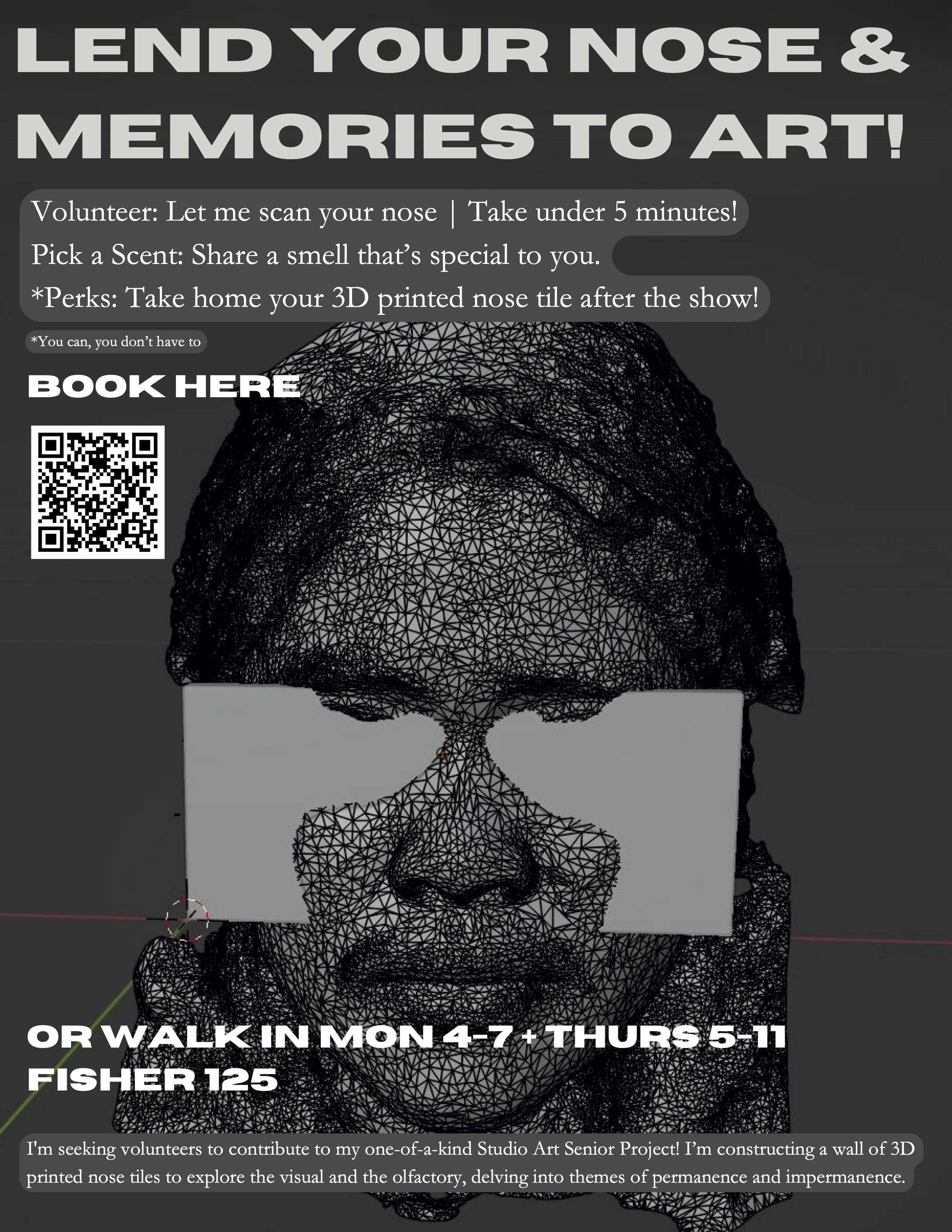 Pop-up 3D Scan: Lend Your Nose and Memories to Art!