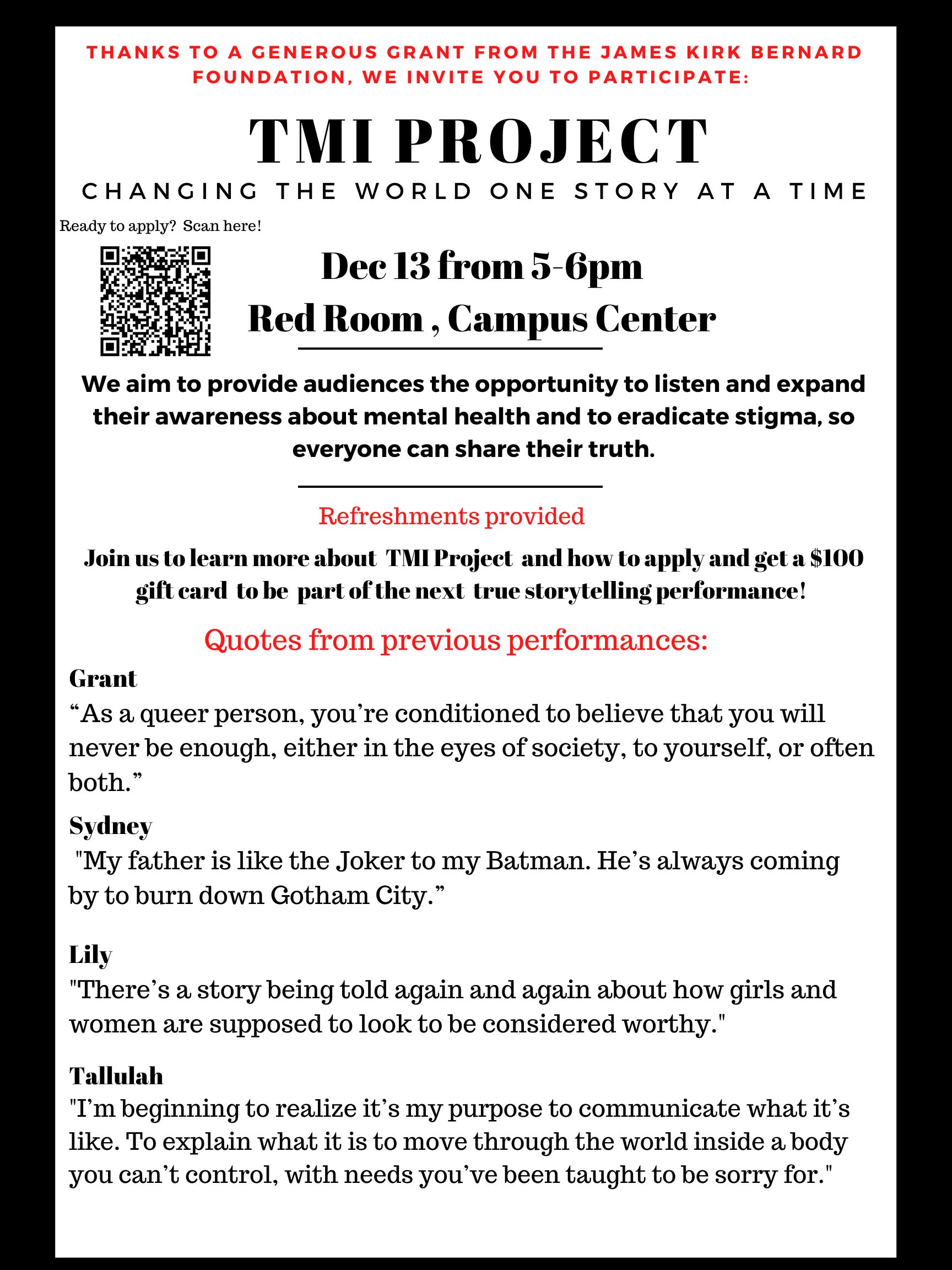 TMI Project@Bard Information Session