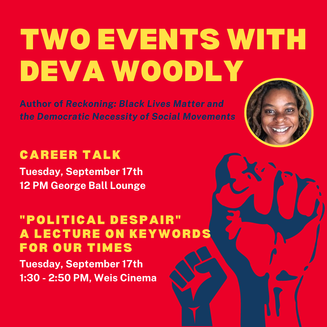 A flyer with the author Deva Woodly in the corner.; Two Events with Author Deva Woodly!