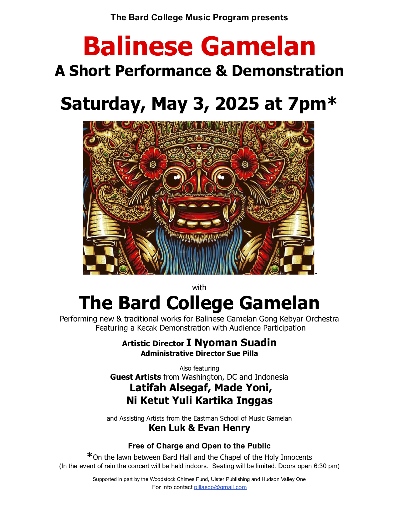 Bard Gamelan Ensemble concert
