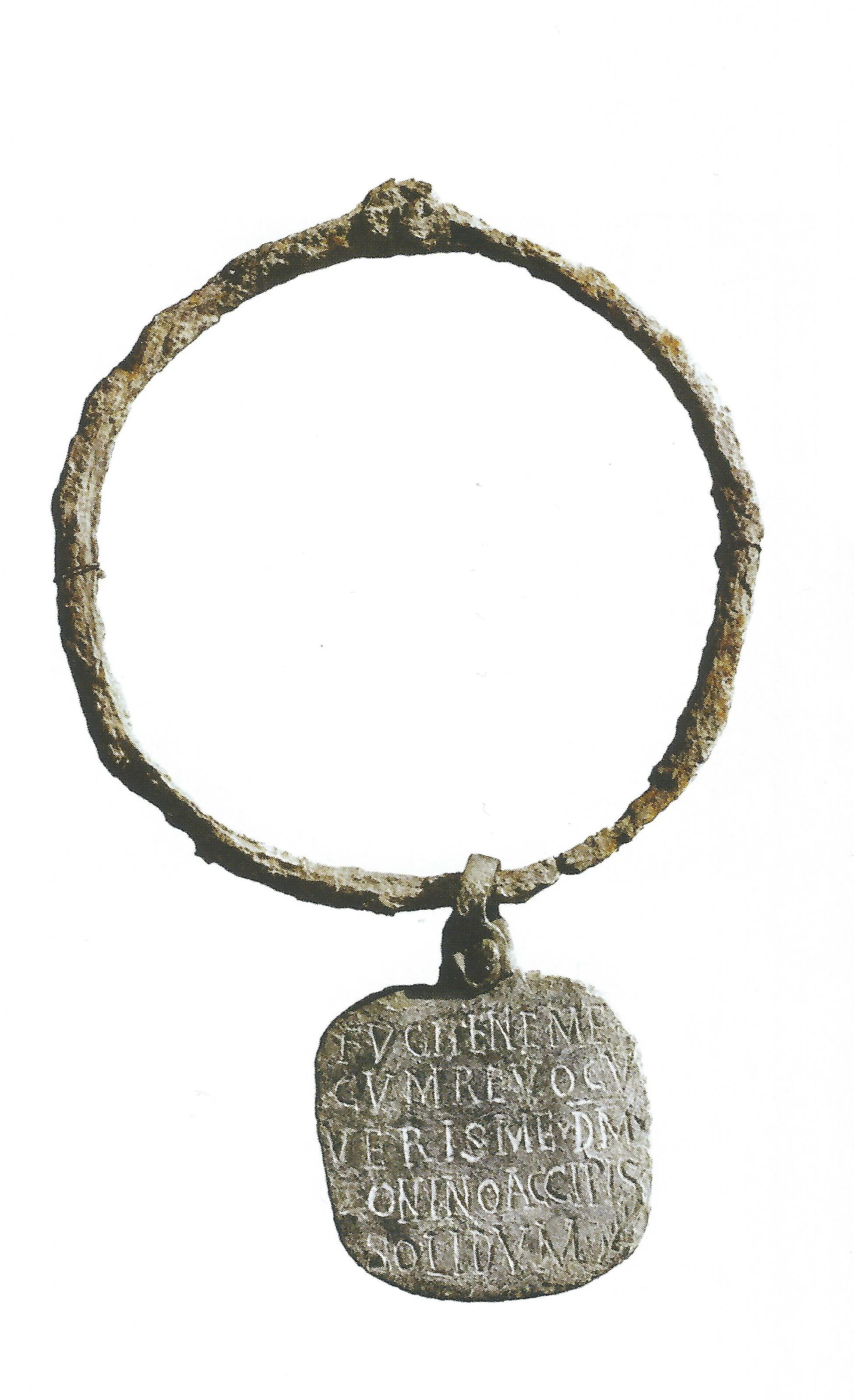 A stone collar with an inscription in latin.; Augustine&rsquo;s Varieties of Natural Slavery: A Talk by Toni Alimi, Assistant Professor of Philosophy and Classics, Cornell University