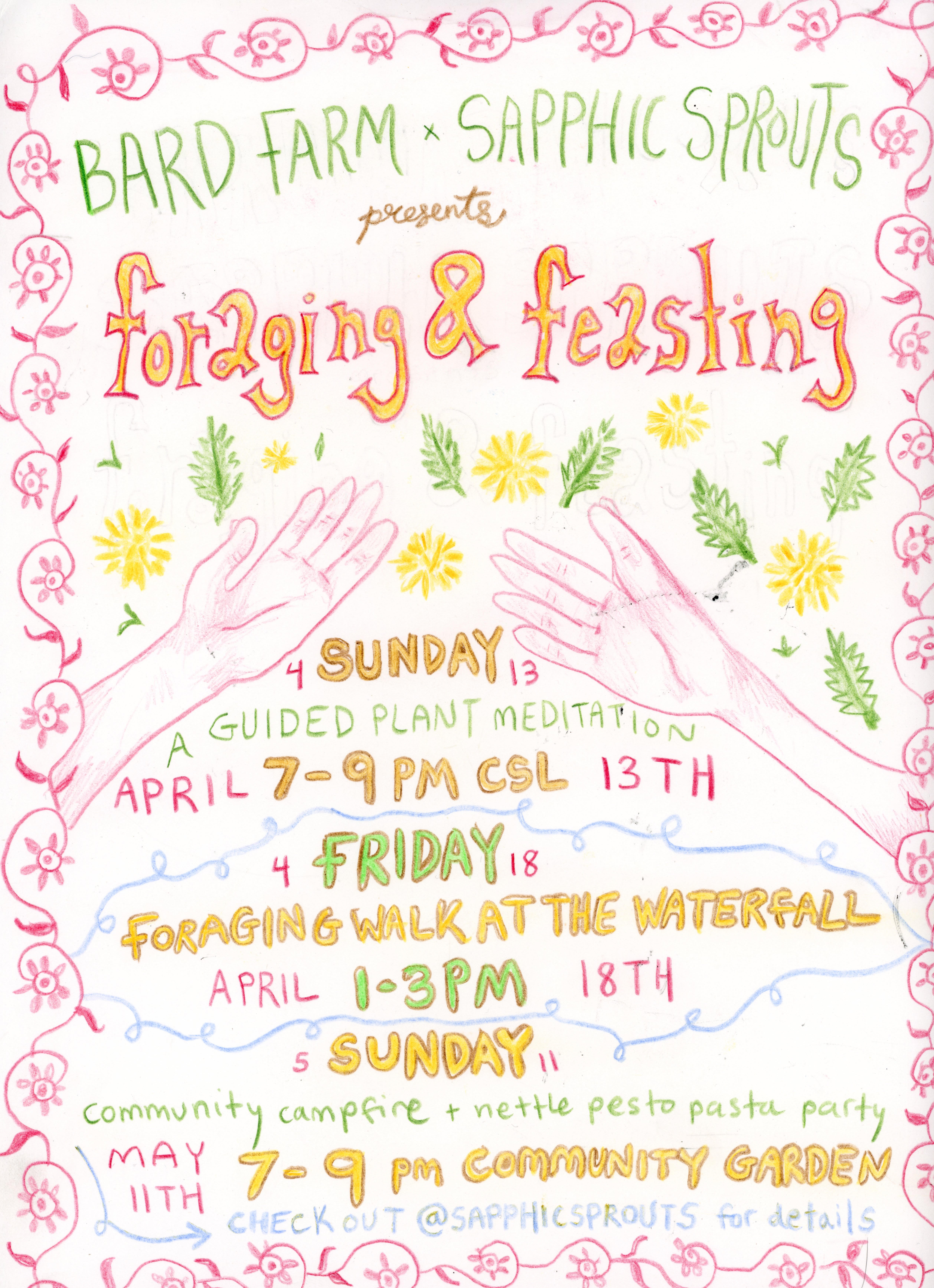 Bard Farm x Sapphic Sprouts: Community Dinner.; Bard Farm x Sapphic Sprouts - Foraging and Feasting Community Dinner