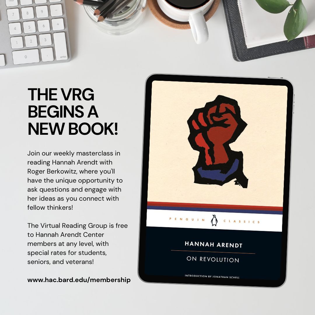 The Hannah Arendt Center's Virtual Reading Group