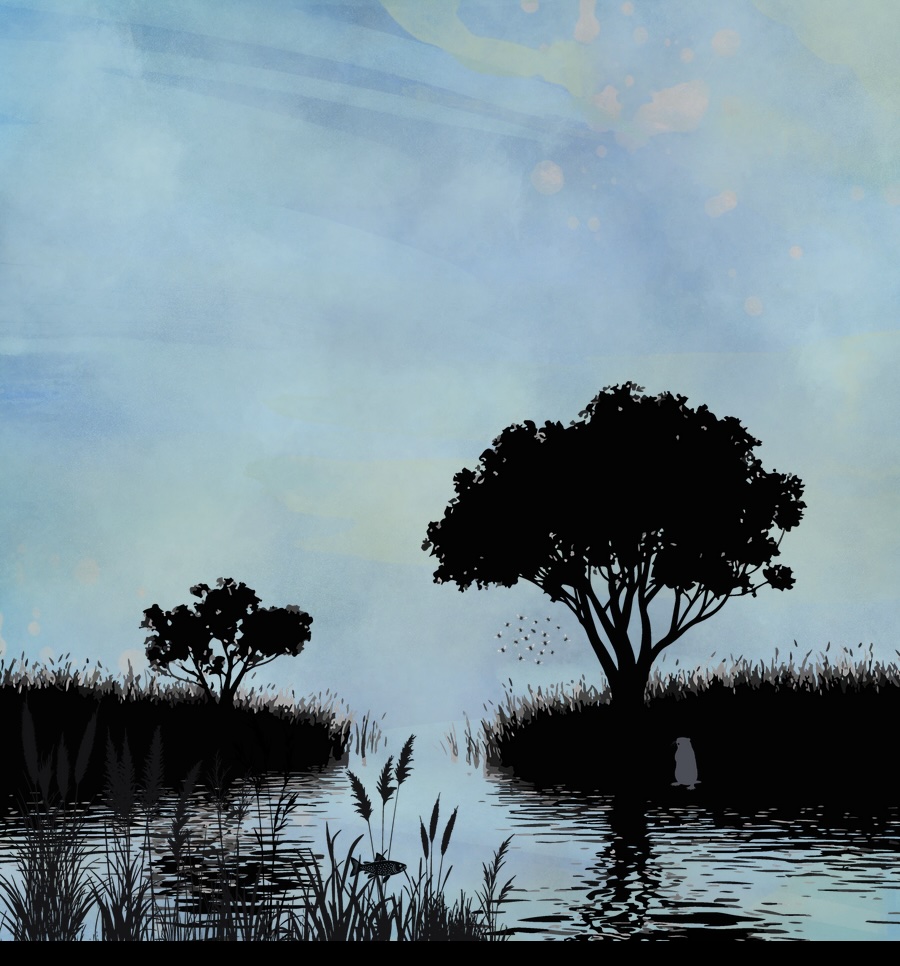 Trees against a blue sky.; Beavers, Bugs, and Brook Trout: The Influence of Spatiotemporal&nbsp;Variability on Freshwater Food Webs in the New York Adirondacks