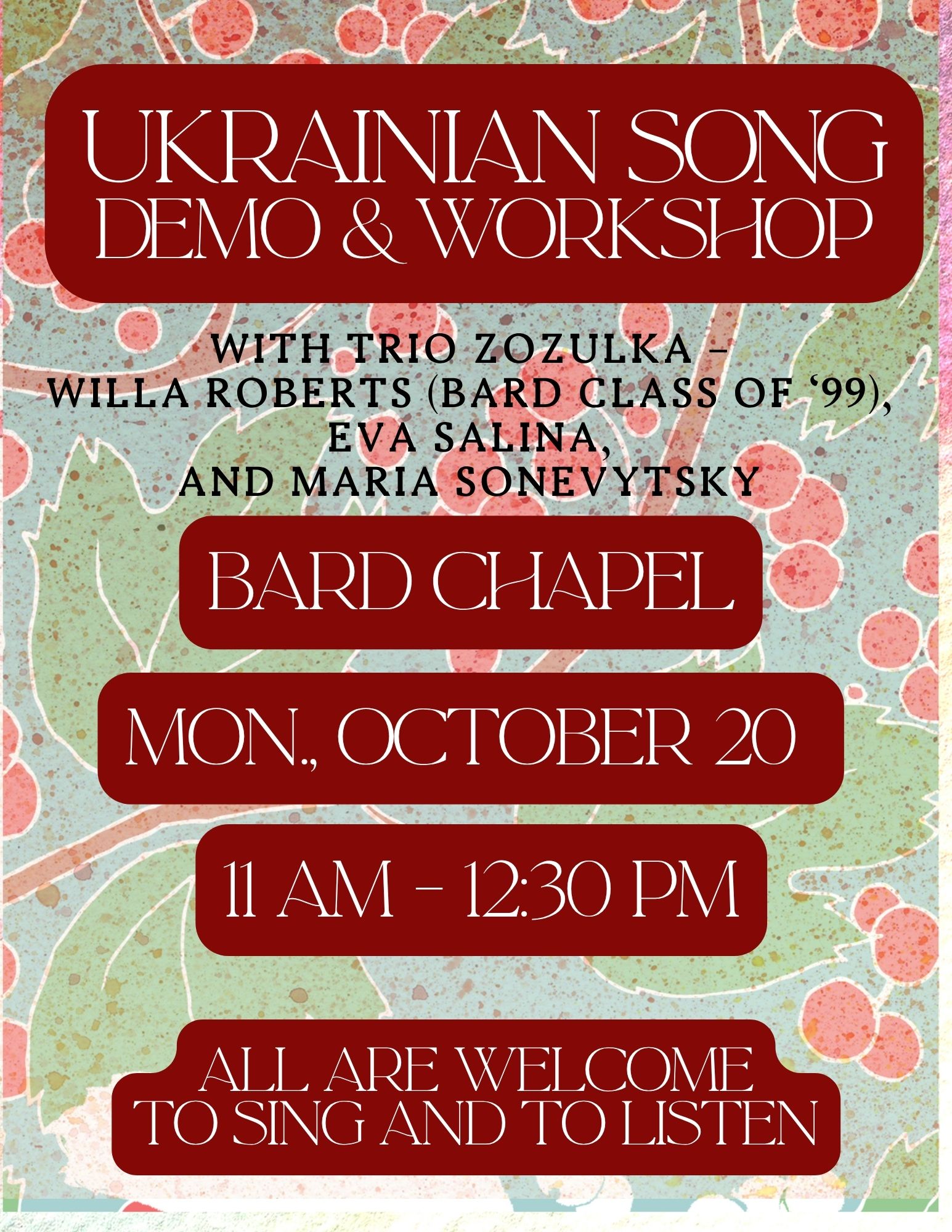 Ukrainian Song Demo and Workshop