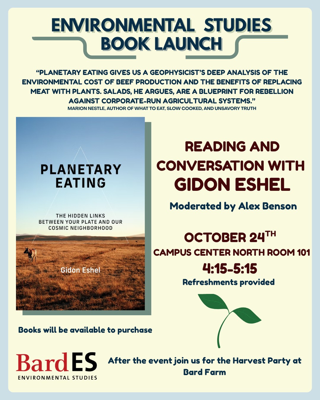 Environmental Studies Presents Reading Series from Bard Staff