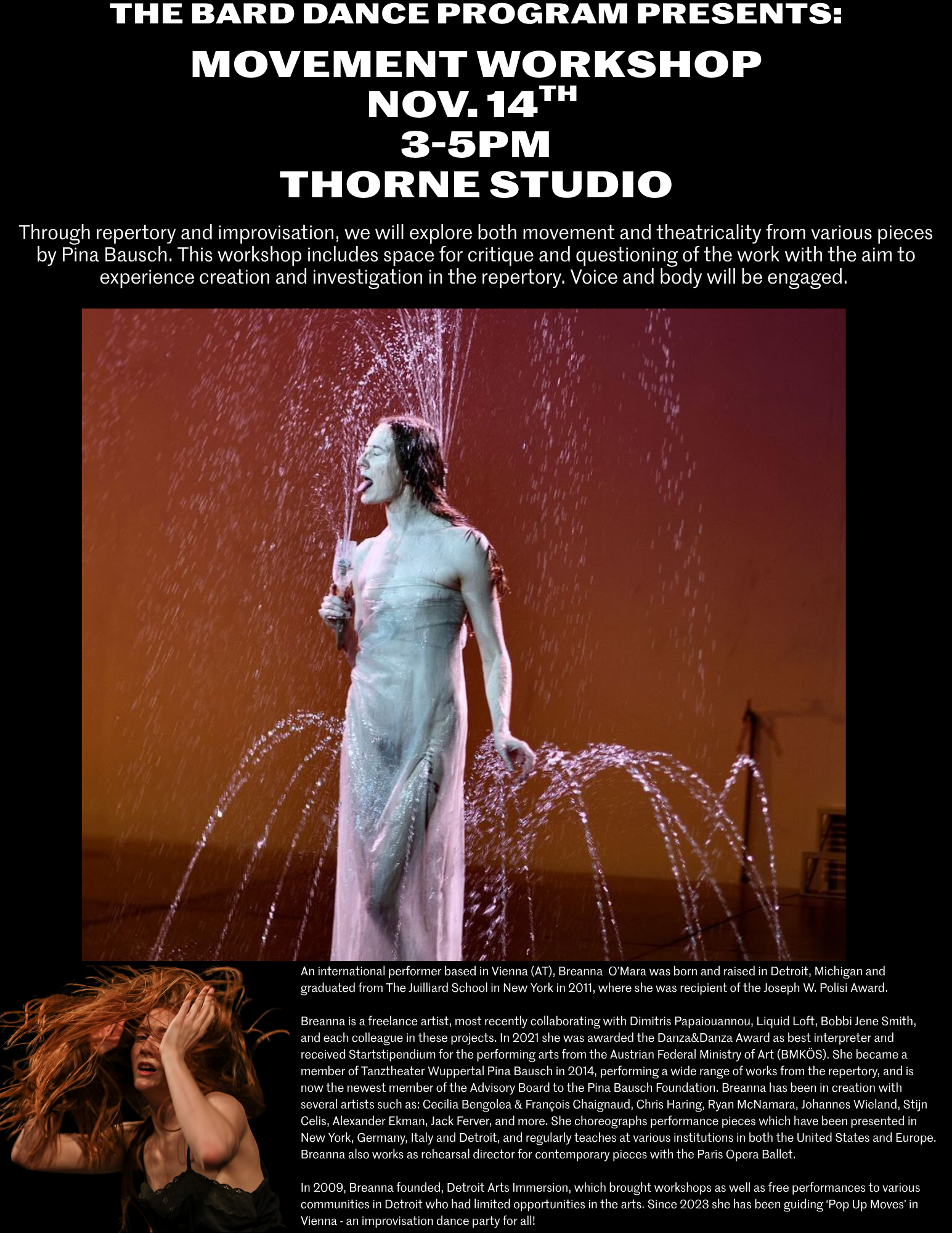 Dance Program Movement Workshop.; Visit https://dance.bard.edu