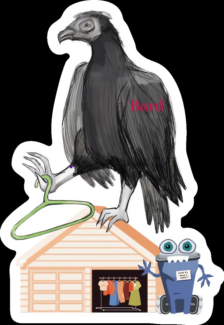 Bard Freeuse poster with a vulture and a trash can.; FreeUse Volunteer Days