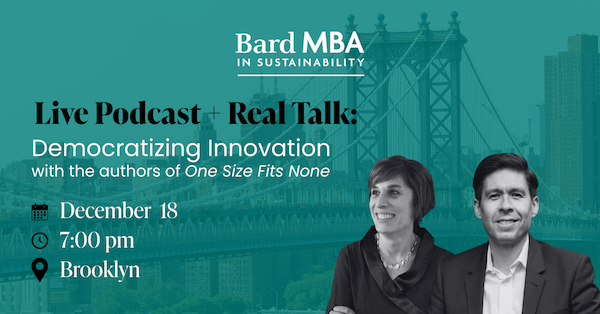 Visit https://www.eventbrite.com/e/inside-sustainability-with-the-bard-mba-democratizing-innovation-registration-1975214454605?aff=oddtdtcreator