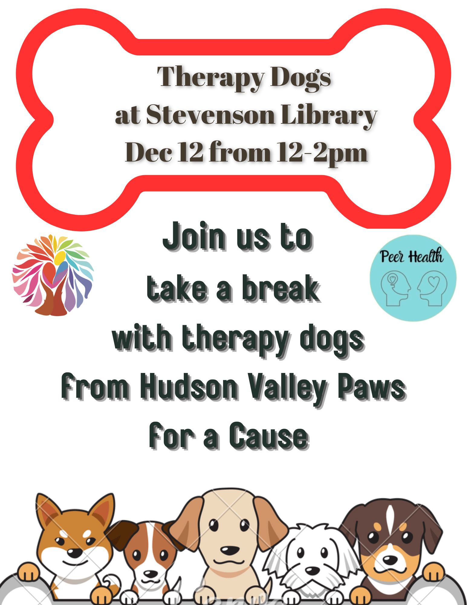 Unwind with Therapy Dogs at Stevenson Library&nbsp;