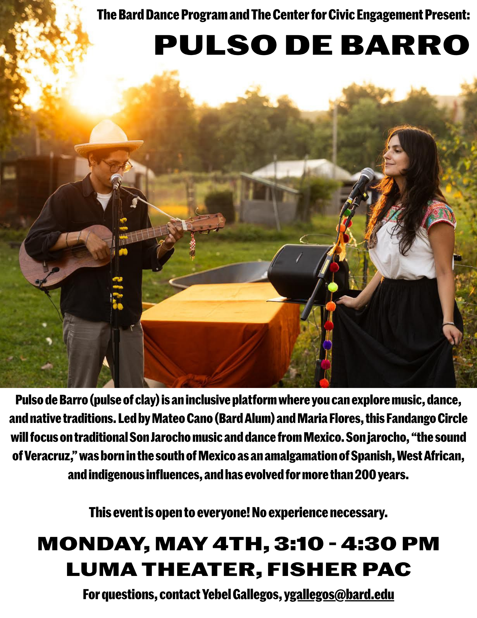 The Bard Dance Program and The Center for Civic Engagement Present: Pulso de Barro