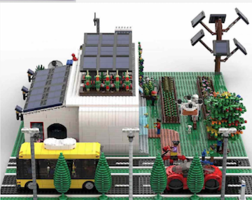 Image of a town built out of blocks; Clean Heat Block Building Party!&nbsp;