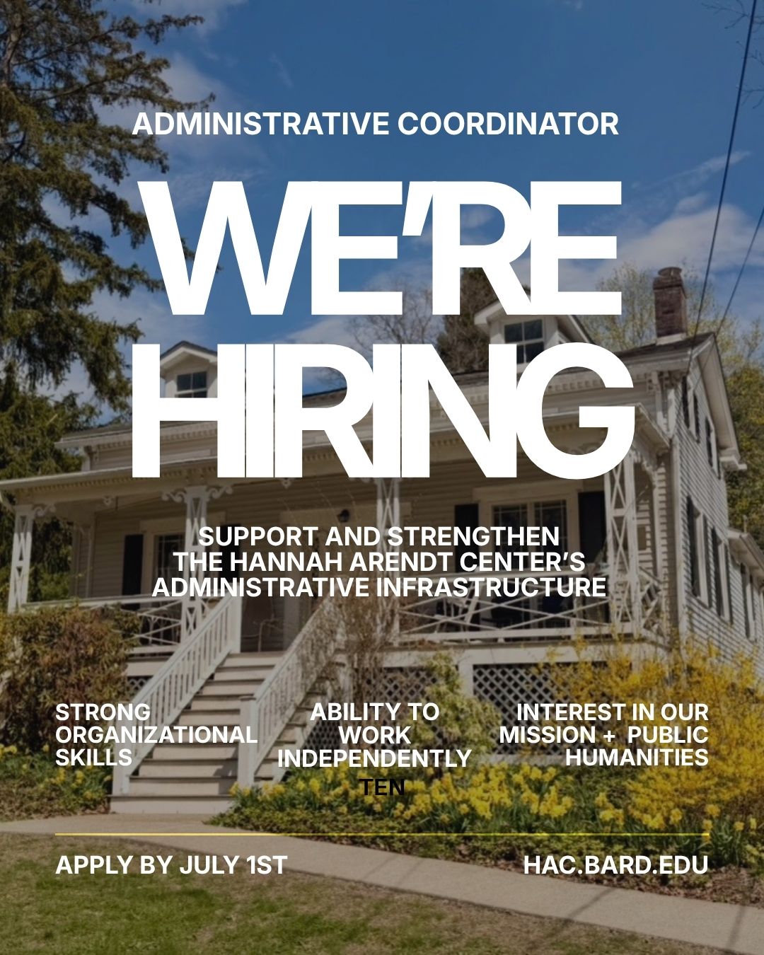 We're Hiring: Administrative Coordinator